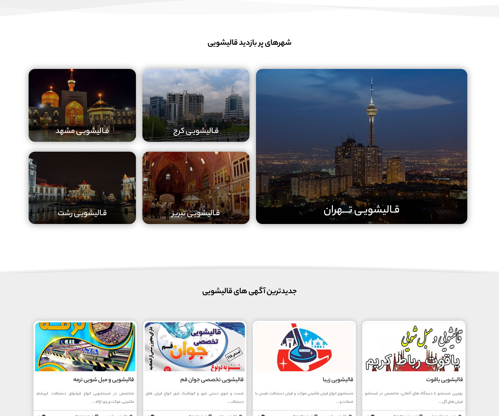 طراحی سایت قالیشویی‌ ها